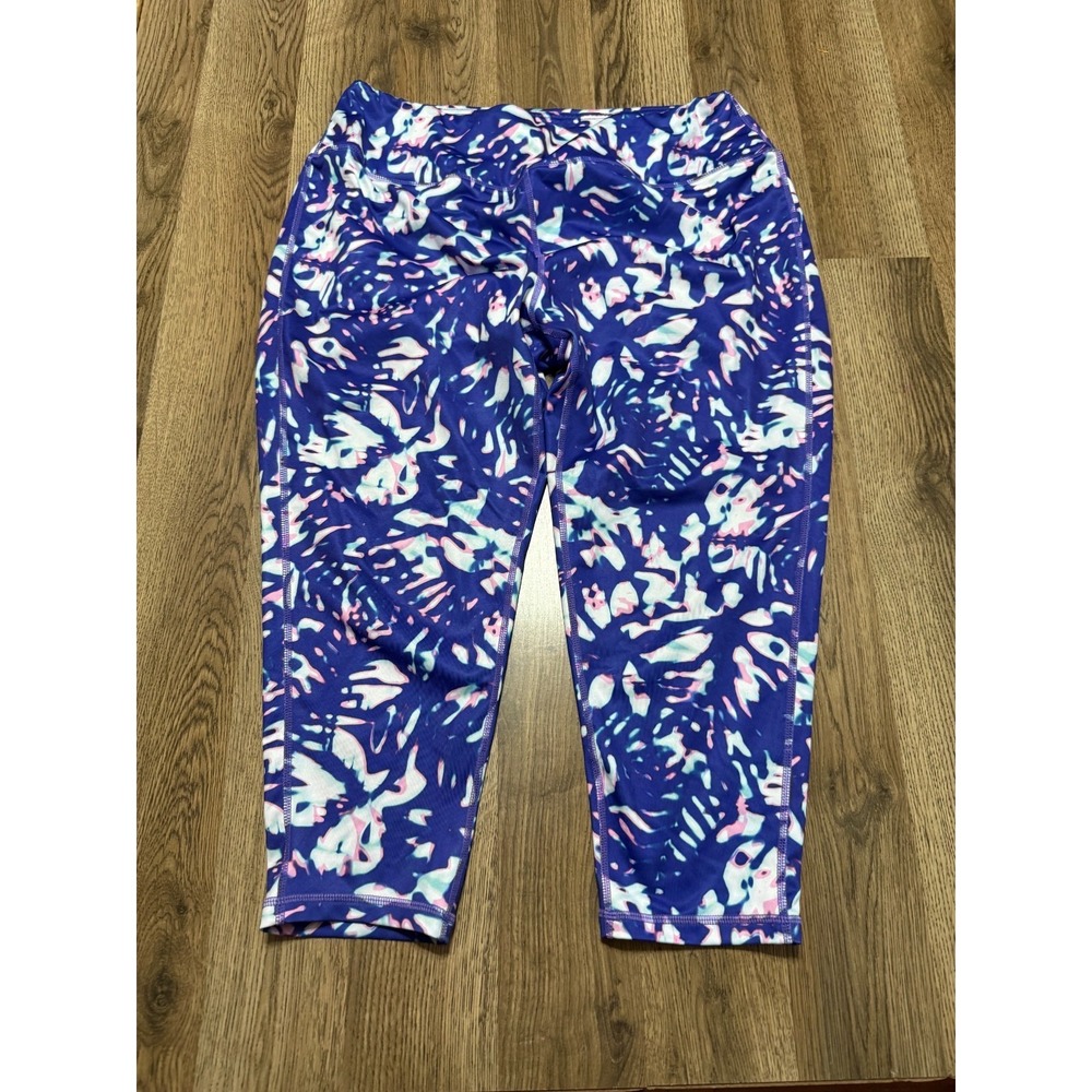 Pro Player Pants, Women's Plus 1X, Blue Purple Pink, Leggings, Athletic Wear